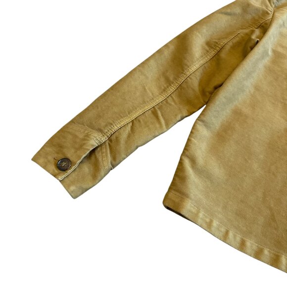 Leon & Harper Button-Down Camel Jacket Patch Pocket w/ Clover Pin Size Medium - Picture 8 of 12